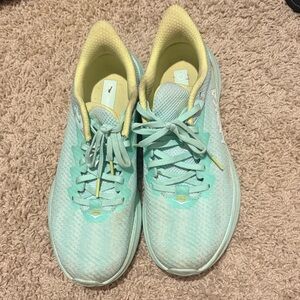 Hoka One One Aqua and Lemon Sneakers